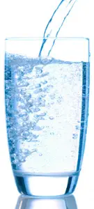 a glass of water